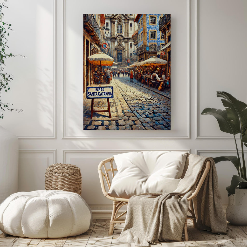 Rua De Santa Catarina Street Print - Porto, Portugal