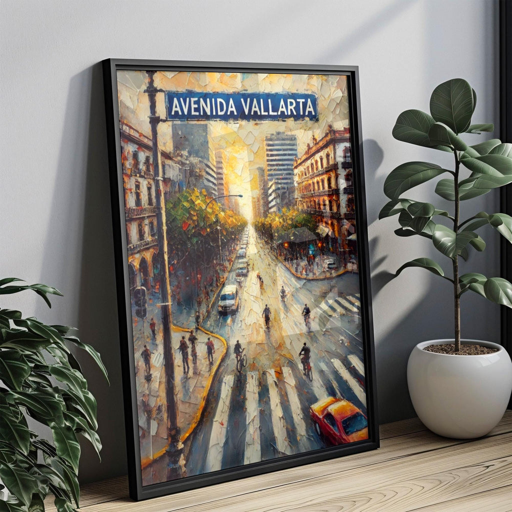 Mexico Wall Art Avenida Vallarta Travel Print - Guadalajara Poster, Vibrant Mexico City Decor & Housewarming Gift Artwork