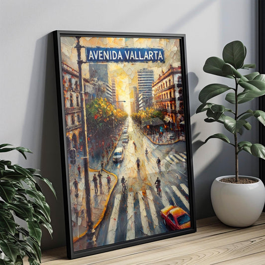 Mexico Wall Art Avenida Vallarta Travel Print - Guadalajara Poster, Vibrant Mexico City Decor & Housewarming Gift Artwork