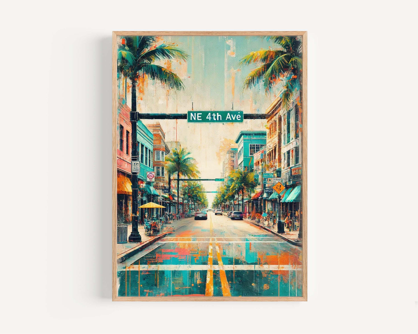 NE 4th Avenue Wall Art - Fort Lauderdale Print, Florida Travel Poster, Coastal Home Decor, Housewarming & Florida Gift Idea