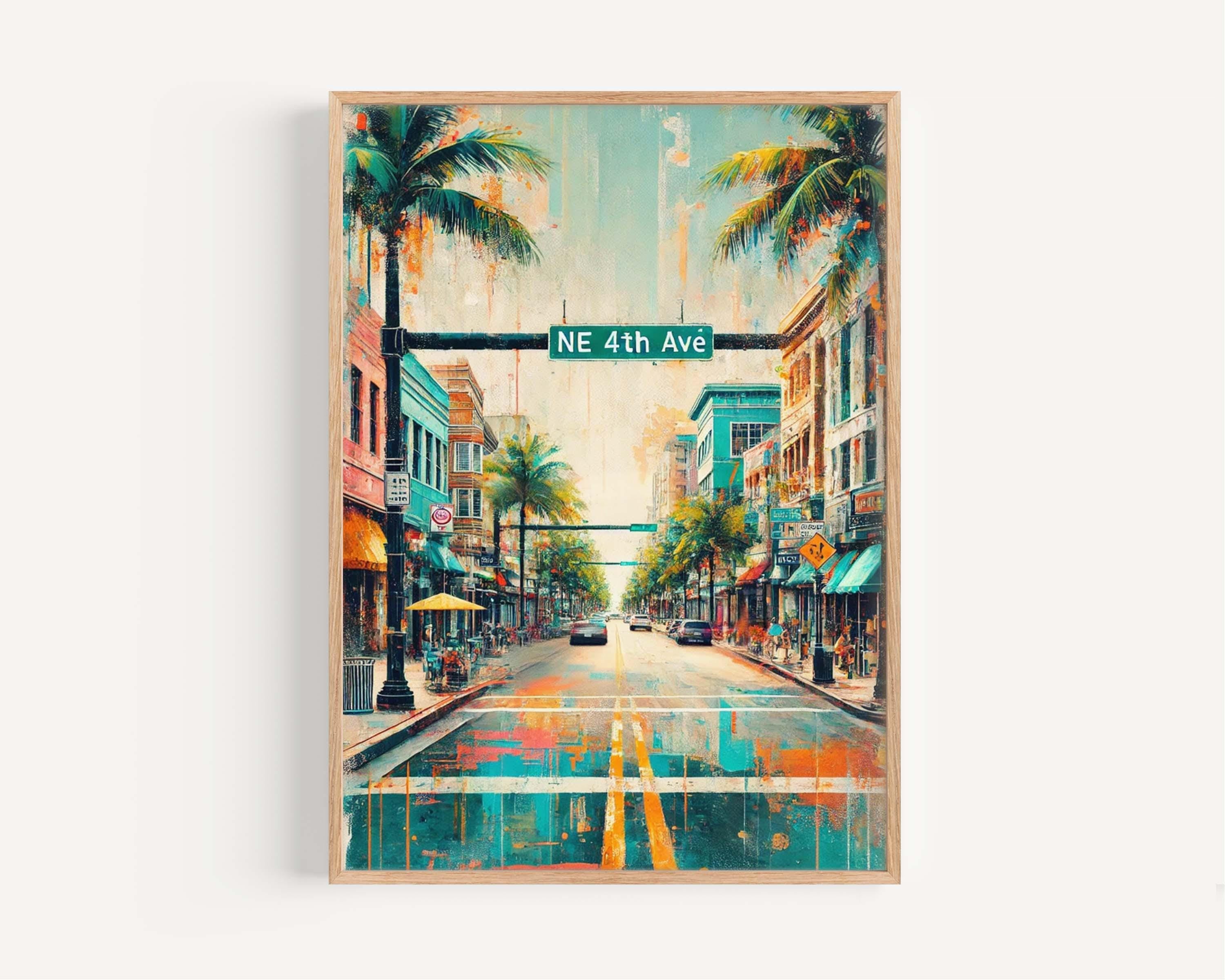 NE 4th Avenue Wall Art - Fort Lauderdale, Florida, USA