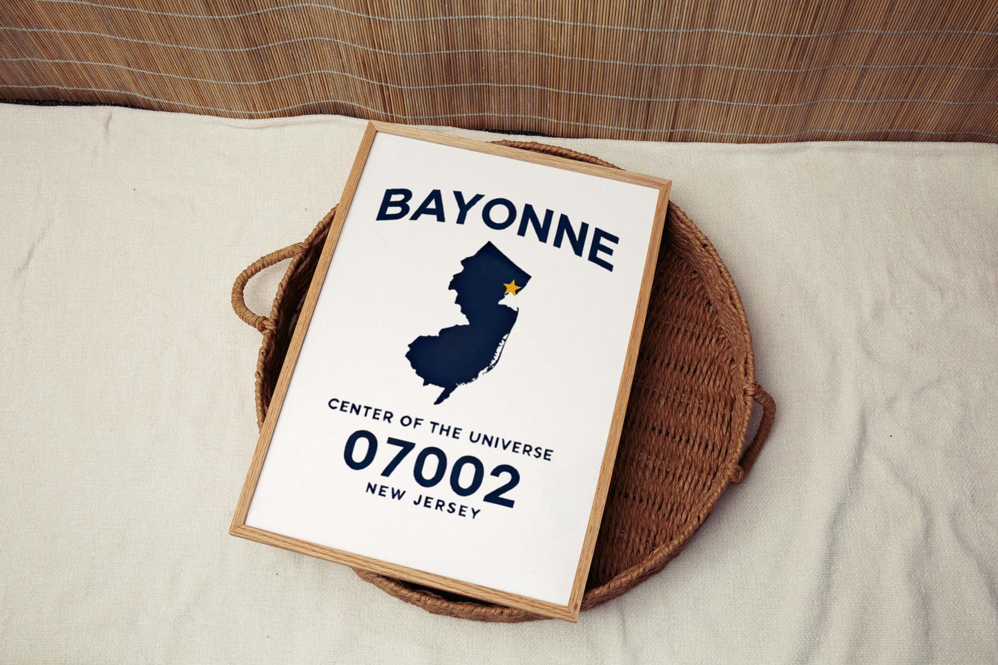 Bayonne Print: New Jersey Wall Art Center of the Universe Travel Decor Housewarming & College Gift