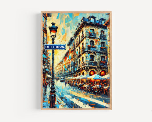 Wall Art Calle Ledesma Print - Bilbao Spain Travel Poster, Spanish Gift, Housewarming Decor, Modern Minimalist Wall Decor