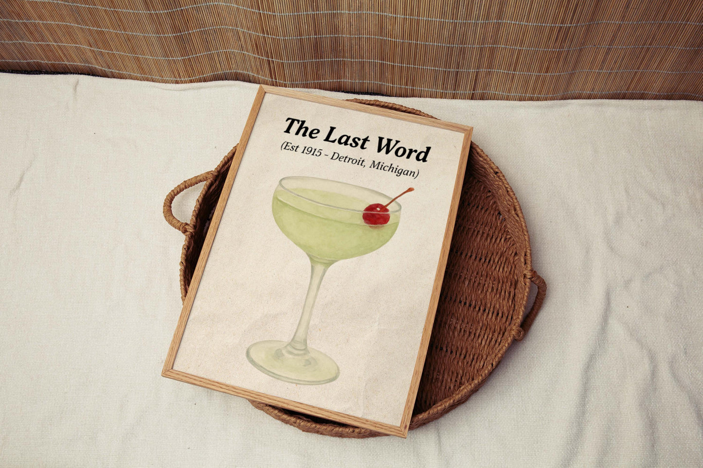Last Word Cocktail Artwork, Gin Drink Print, Prohibition Style Wall Decor, Lime Garnish Art, Retro Mixology Poster, Bar Cart Decor