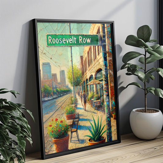 Roosevelt Row Wall Art, Phoenix Street Sign, Arizona Art Print, Creative Urban Decor, Travel Souvenir, Colorful Street Scene, Personalized