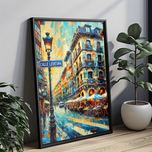 Wall Art Calle Ledesma Print - Bilbao Spain Travel Poster, Spanish Gift, Housewarming Decor, Modern Minimalist Wall Decor