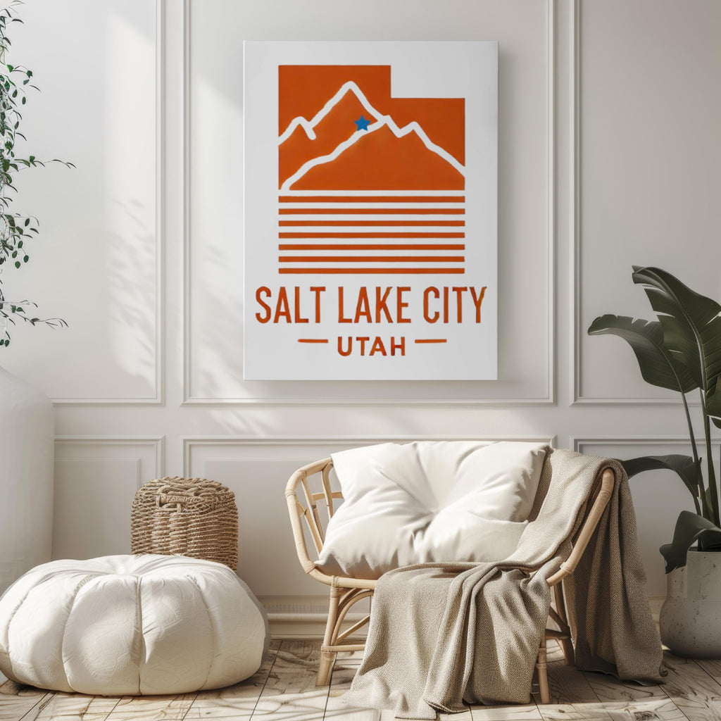 Salt Lake City Travel Map Print - Salt Lake City, Utah, USA