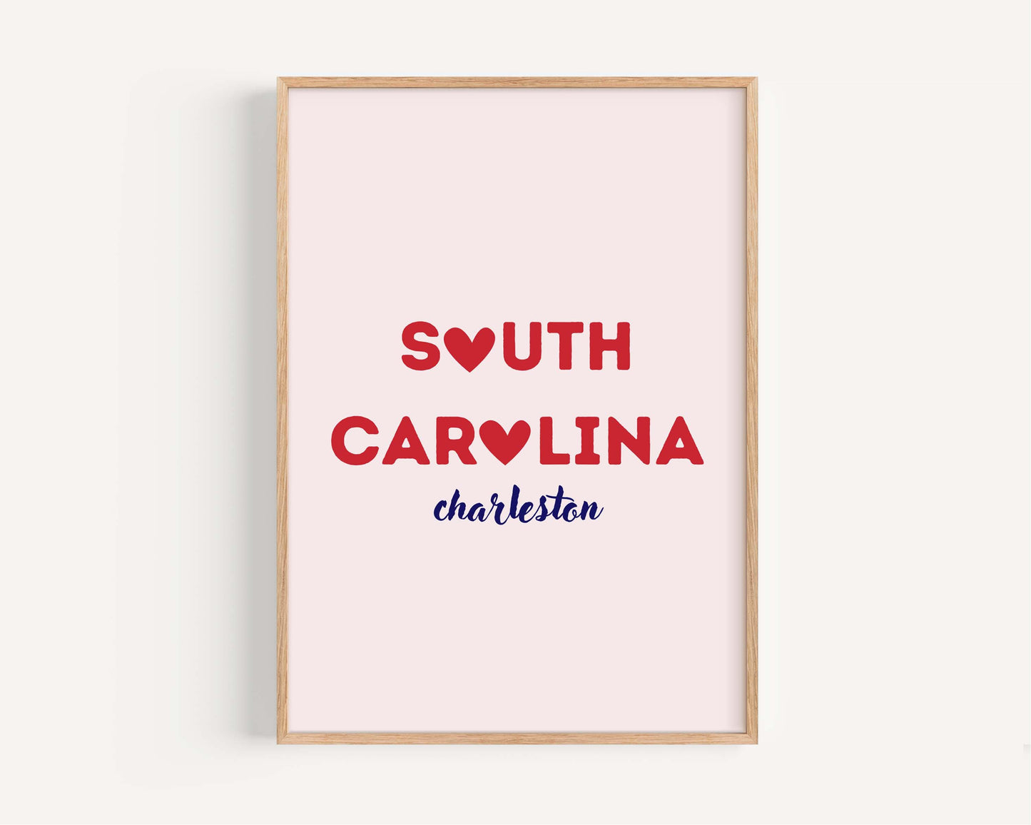 South Carolina Charleston Wall Art Printable State Poster | College Dorm Room Decor | South Carolina Home Decor | Palmetto State Gift