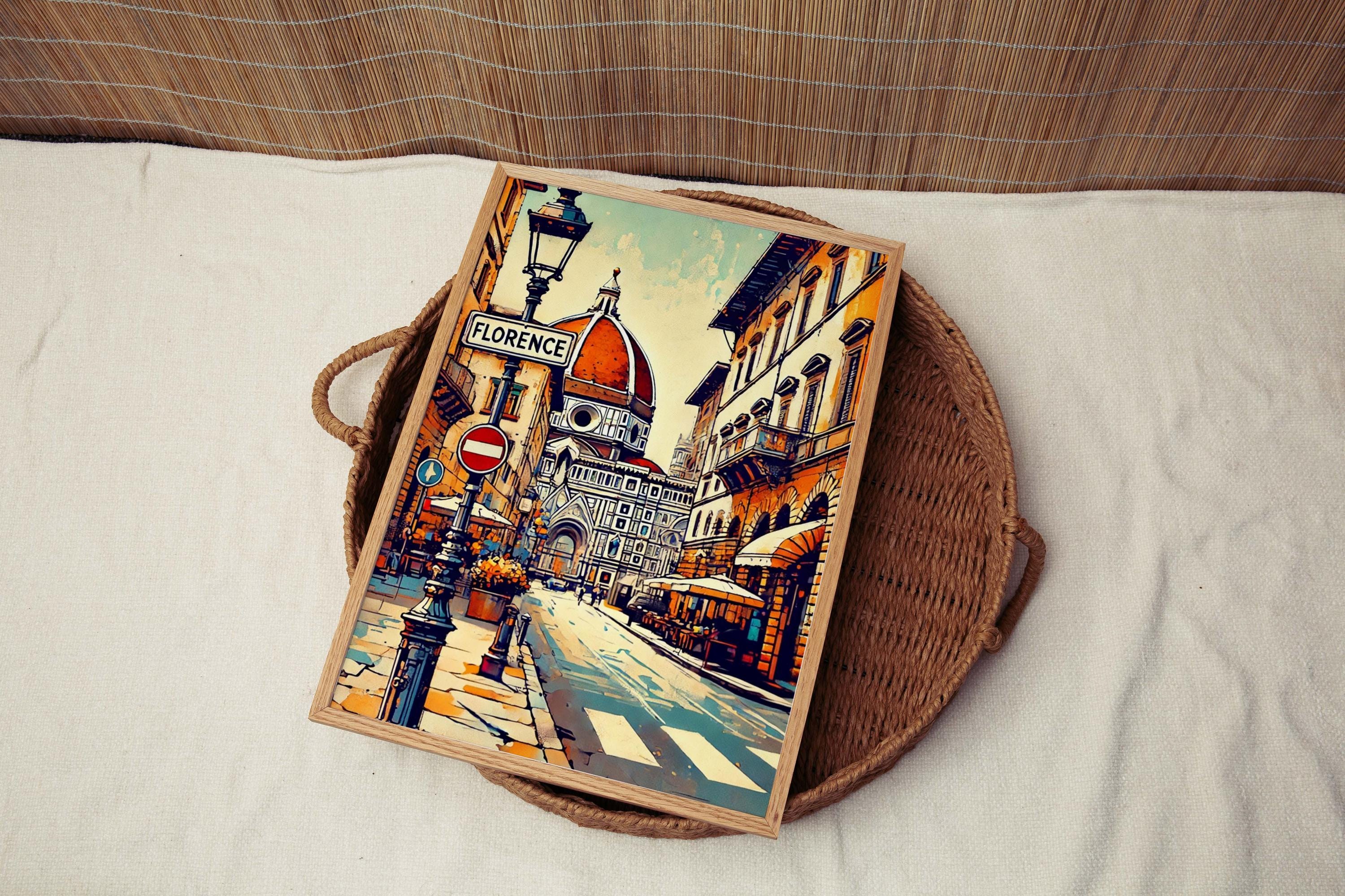 Florence Art Print - Vintage Italy Travel Poster, European Wall Art, Italian Gift & Housewarming Decor, Florence Italy Artwork