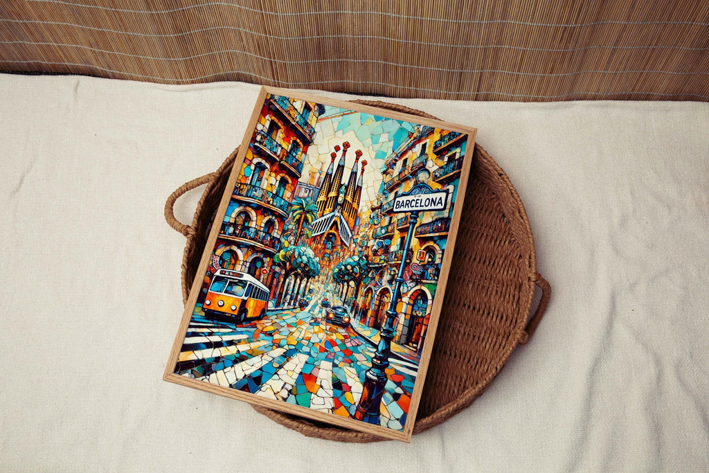 Barcelona Art Print - Vibrant Spain Wall Decor, Travel Poster, Housewarming Gift, Modern European Home Accent