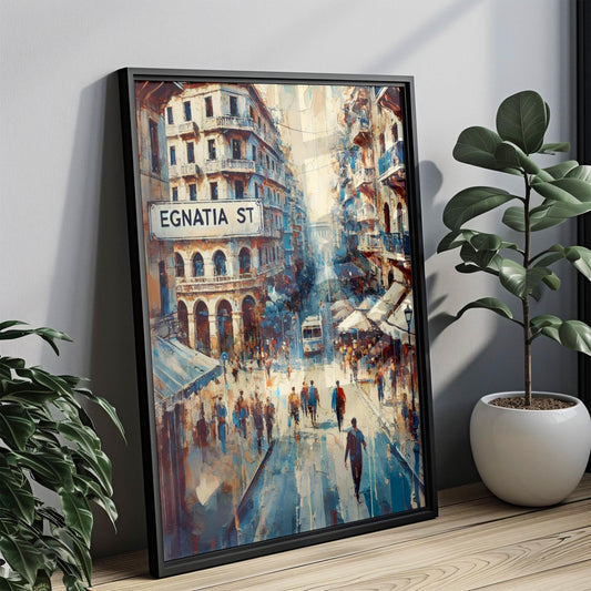Egnatia Street Wall Art, Thessaloniki Print, Greece Urban Decor, Travel Souvenir, Cityscape Poster, Greek Street Scene, Gift for Travelers