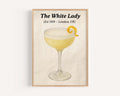 White Lady Cocktail Vintage Wall Art