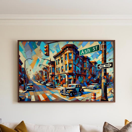 Ash Street Wall Art Print - Denver Colorado Travel Poster, Housewarming Gift, Souvenir & Colorado Art Decor