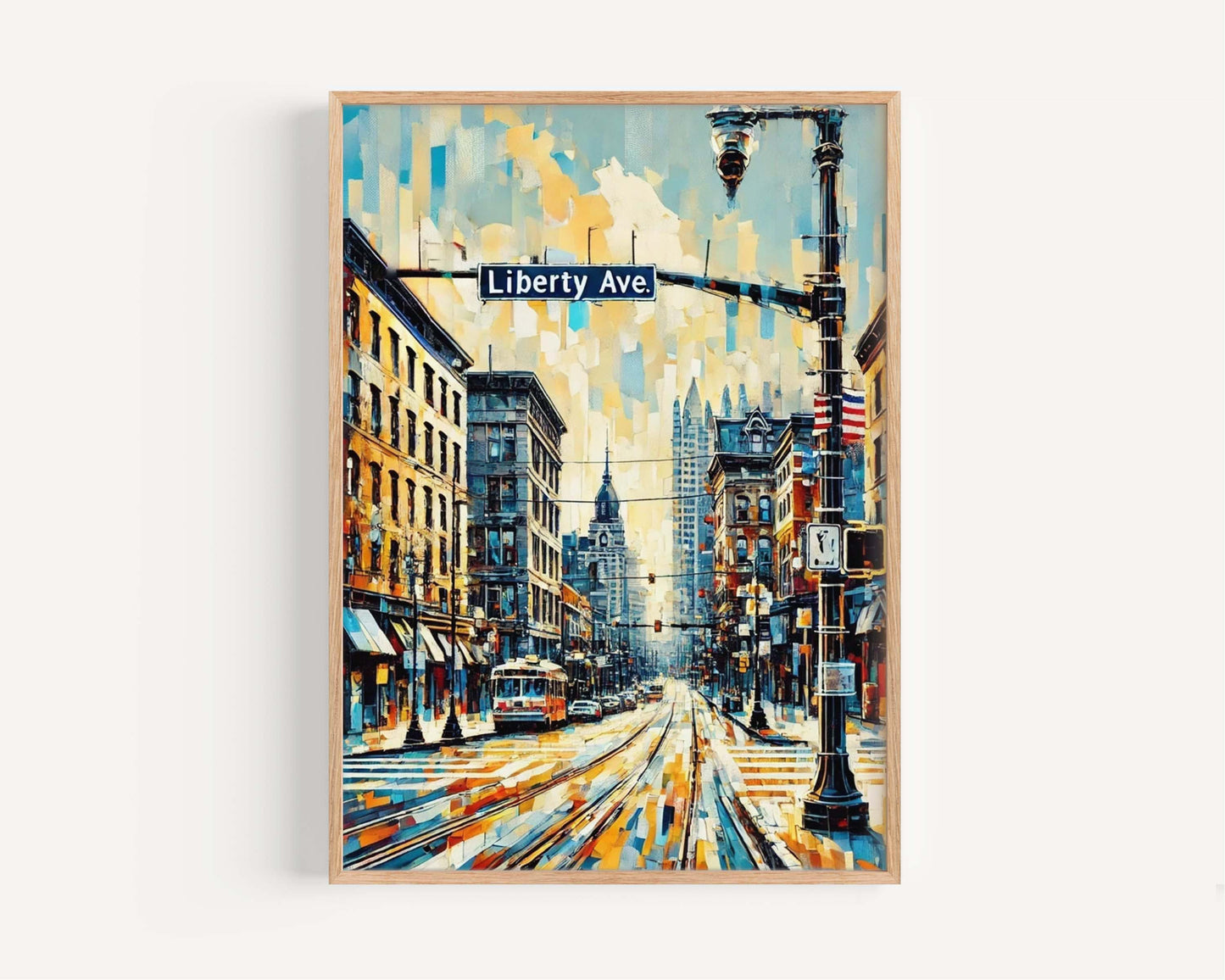 Liberty Ave Print Pittsburgh Art Travel Poster Wall Art Pennsylvania Gift Housewarming Decor