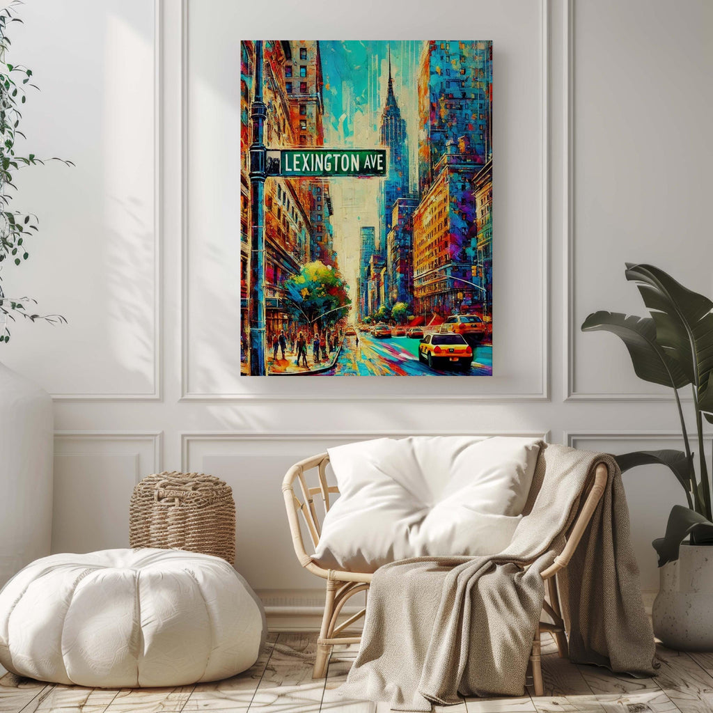 Lexington Ave Print - Manhattan Wall Art, NYC Travel Poster, New York City Gift, Lexington Avenue Decor, Housewarming & Urban Home Accent