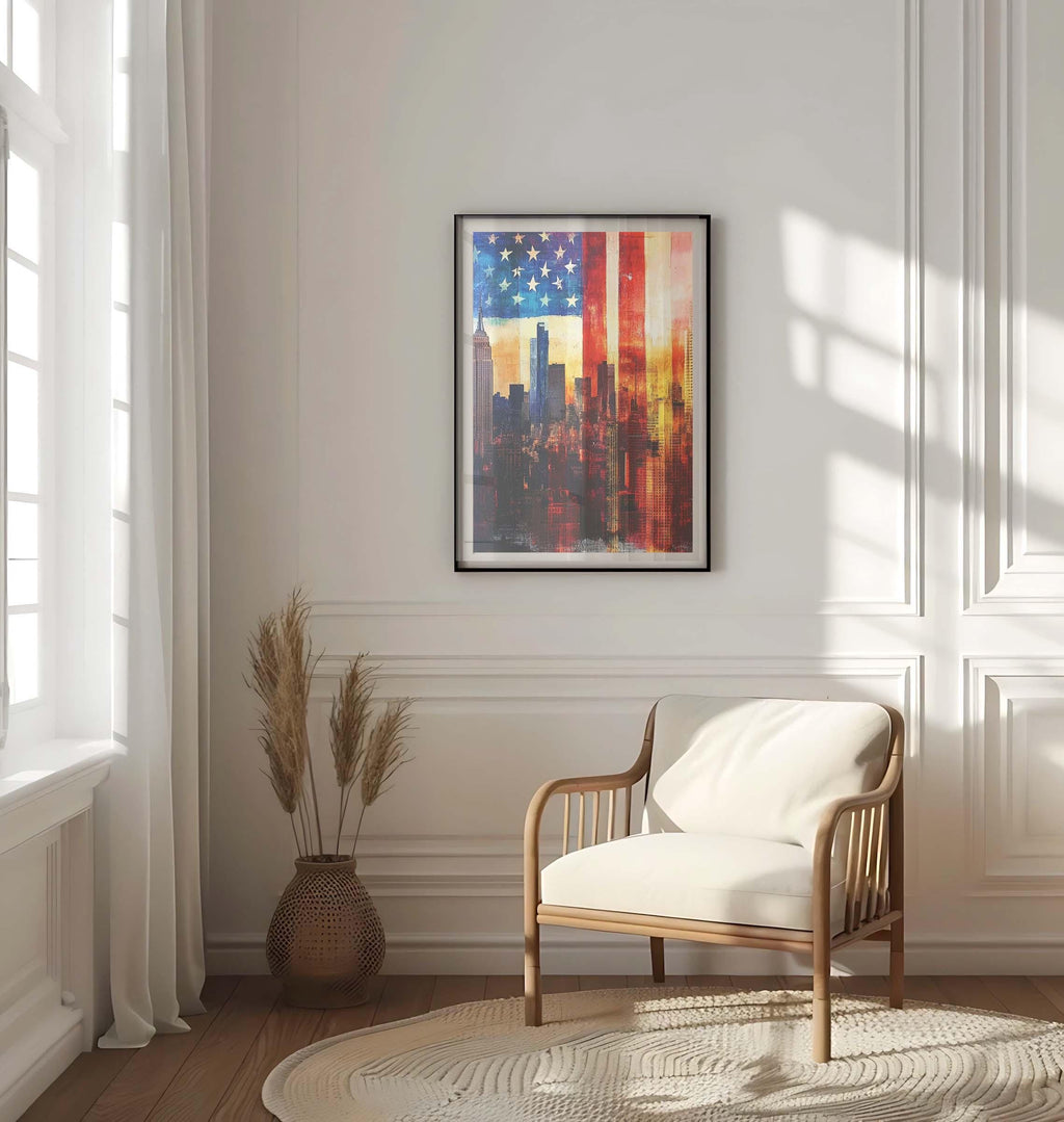 City Skyline Wall Art Patriotic - USA