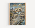Wiltz Street Oil Painting Art Print: Wiltz Luxembourg Travel Poster