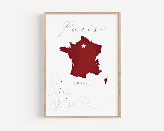 France Paris Wall Art Print - Travel Home Decor, France Gift, Housewarming Wall Artwork, Chic French Office Decoration