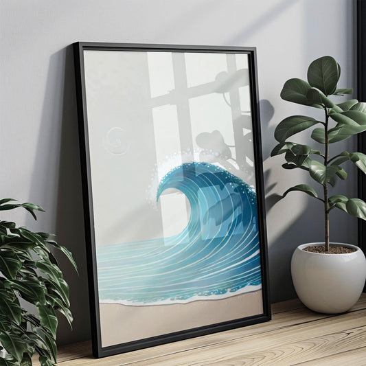 Beach Wall Art Ocean Wave Print Coastal Beach Decor Travel Gift Housewarming College Room Decor