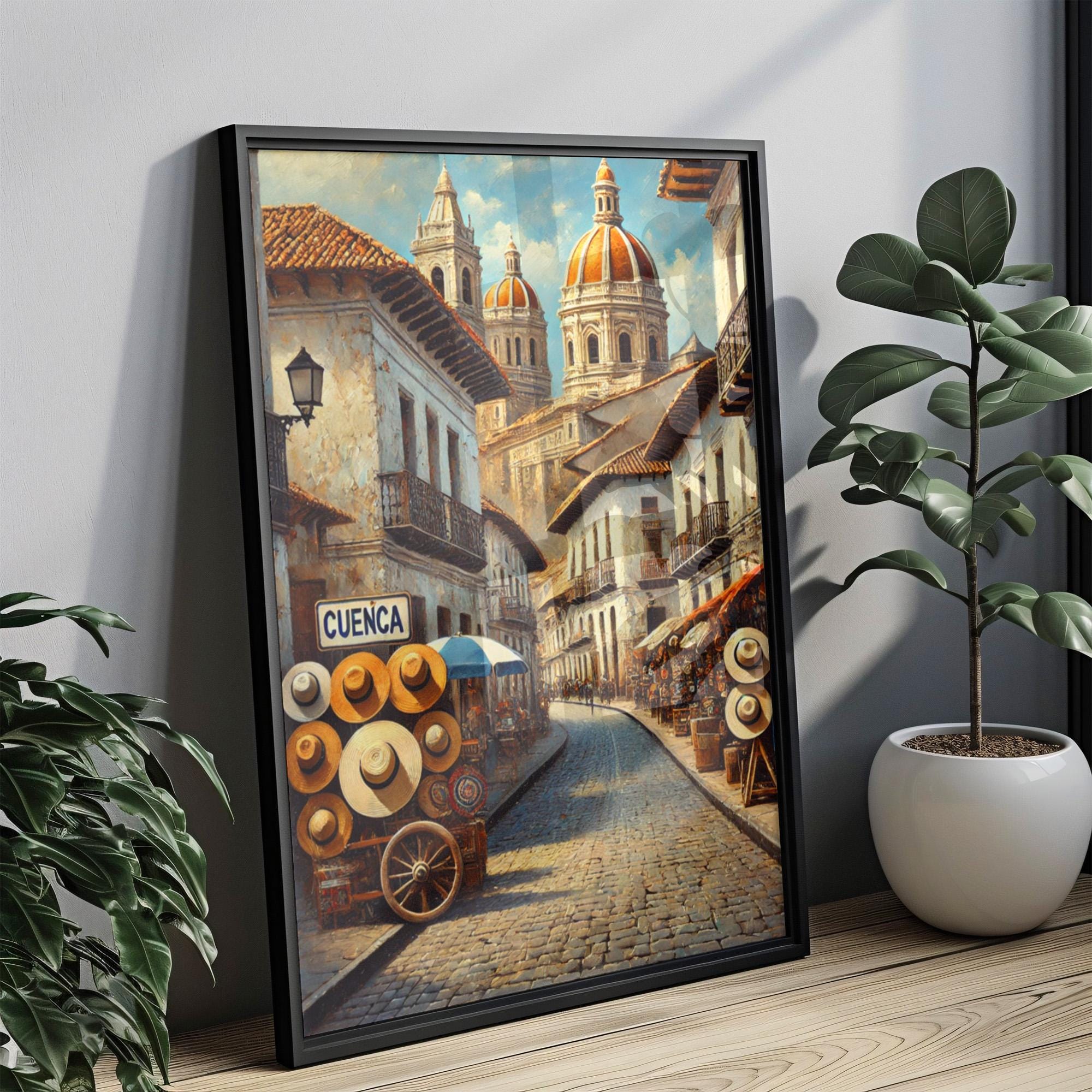 South American Ecuador Cuenca Wall Art Print – Travel Poster, Ecuador Gift & Home Decor, Housewarming Art, Ecuadorian Culture Design