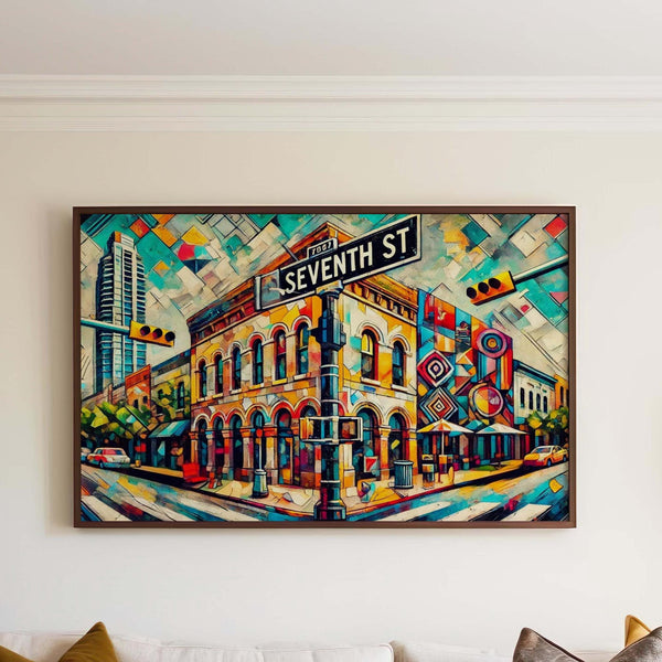 Seventh Street Print Map - Austin, Texas, USA