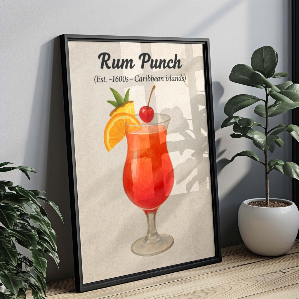 Rum Punch Cocktail Vintage Wall Art