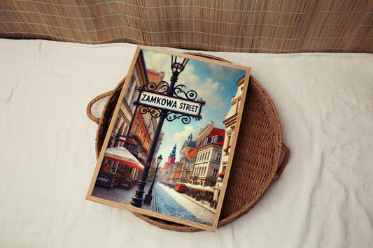 Zamkowa Street Wall Art Print, Poland Travel Poster, Europe Decor, Housewarming Gift, Zamkowa St Poland Art, Vintage Style Home Decor