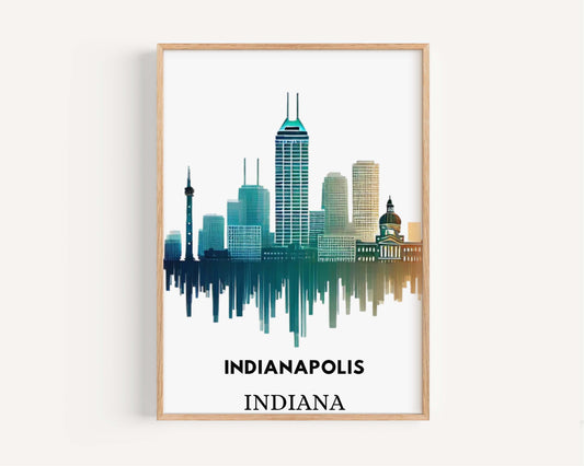 Indiana Art Indianapolis Wall Art Print, Travel Decor, College Gift, Indiana Home Decoration, Housewarming Present