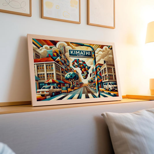 Kimathi Street Print Nairobi Wall Art, Kenya Travel Poster, Kenya Decor, Housewarming Gift, African Art, Kimathi St Map Illustration