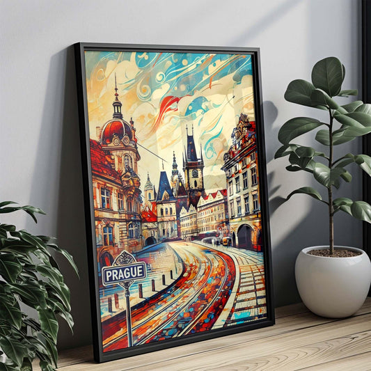 Prague Art Print - Czech Republic Wall Decor, Travel Poster, Cityscape Gift, Housewarming & Home Office Artwork
