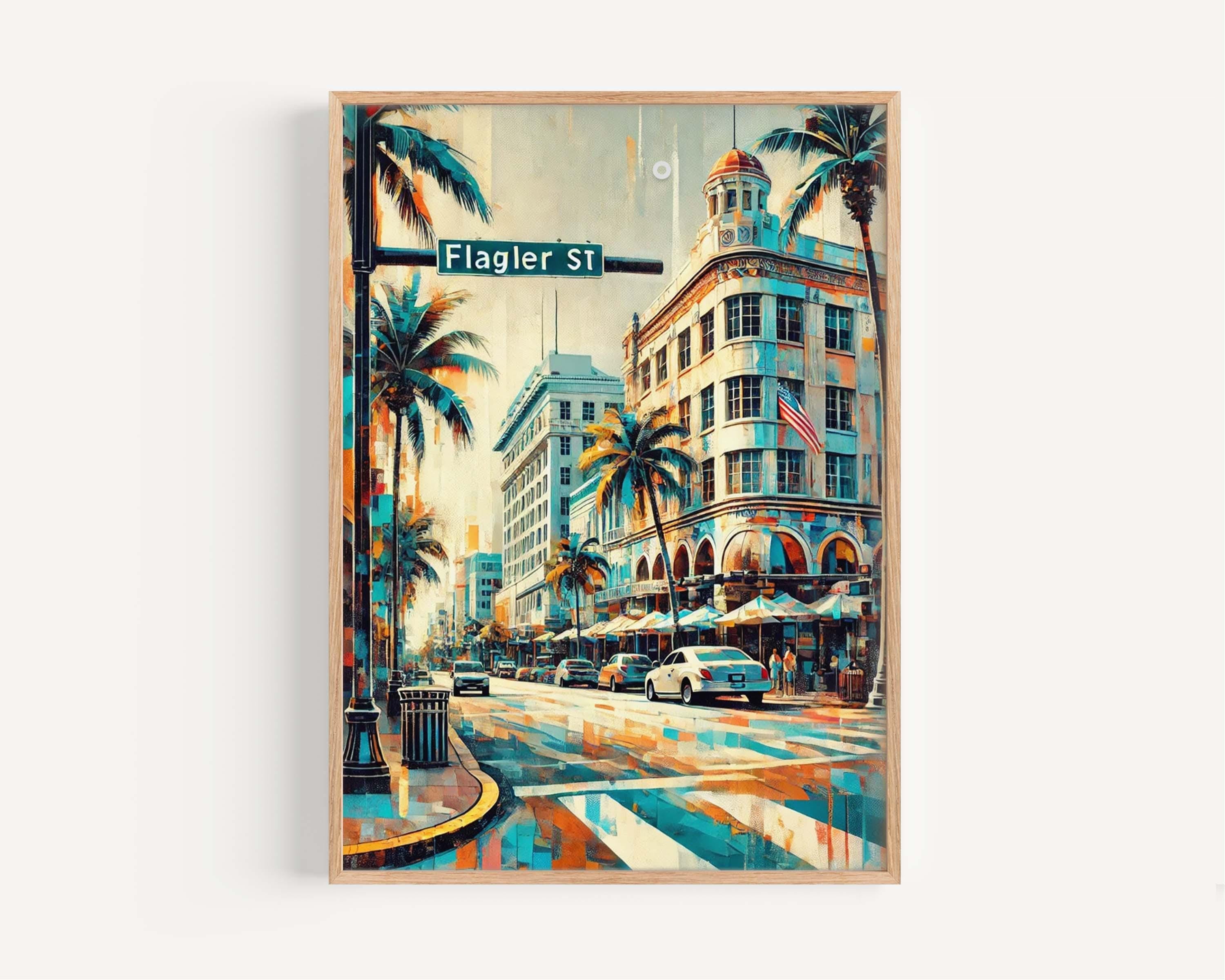 Flagler St Print Coastal - Miami, Florida, USA