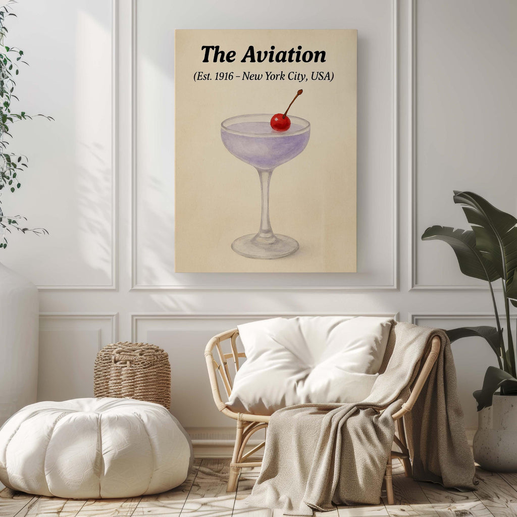 Aviation Cocktail Print Vintage