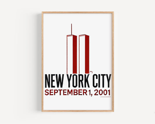 Twin Towers Wall Art Print – NYC Travel Decor, New York City Gift, Housewarming & College Room Artwork