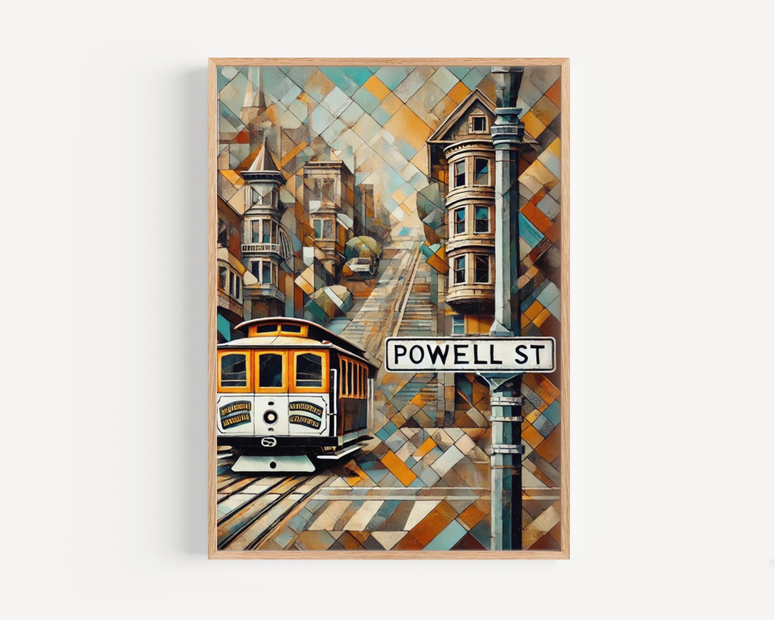 Powell Street Wall Art San Francisco Print California Art Travel Poster California Gift Travel Souvenir Home Decor Modern Street Sign Art