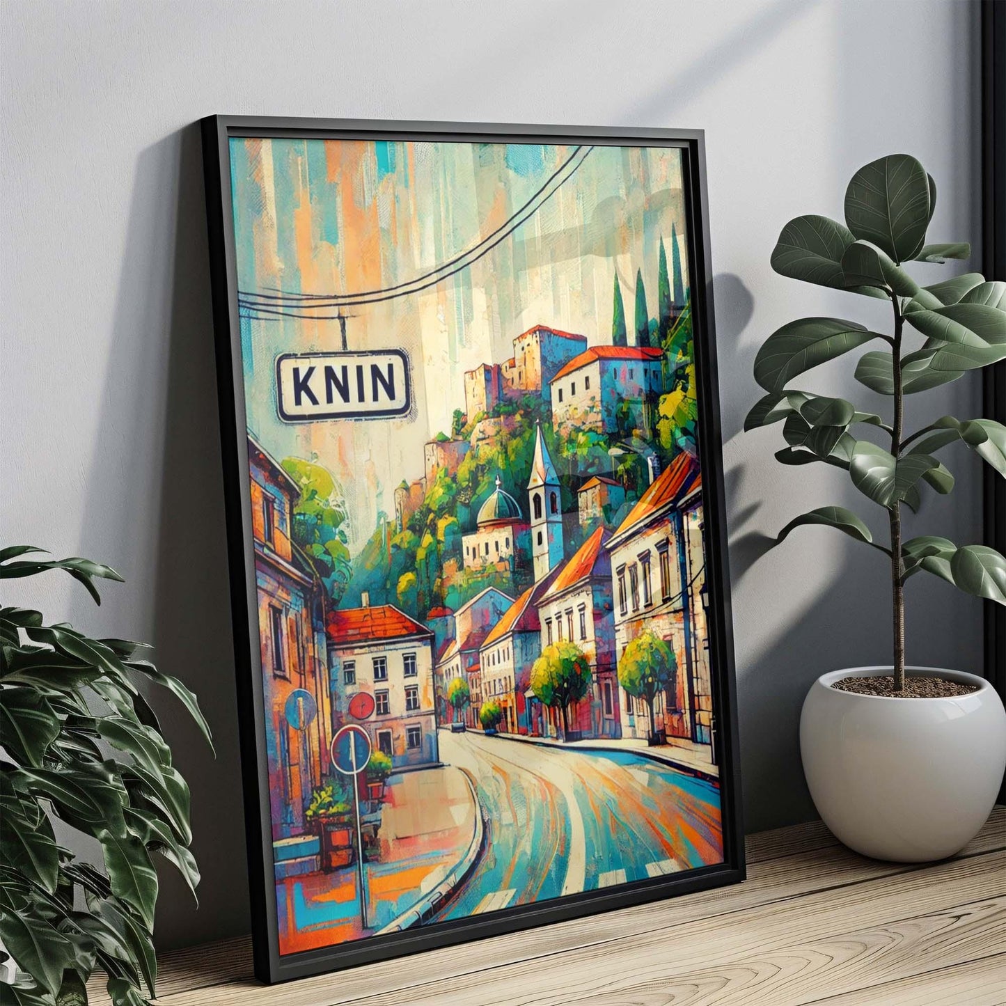 Knin Art Wall Print - Croatian City Travel Poster, European Home Decor, Housewarming Gift, Knin Wall Art, Croatia Artwork, Travel Print