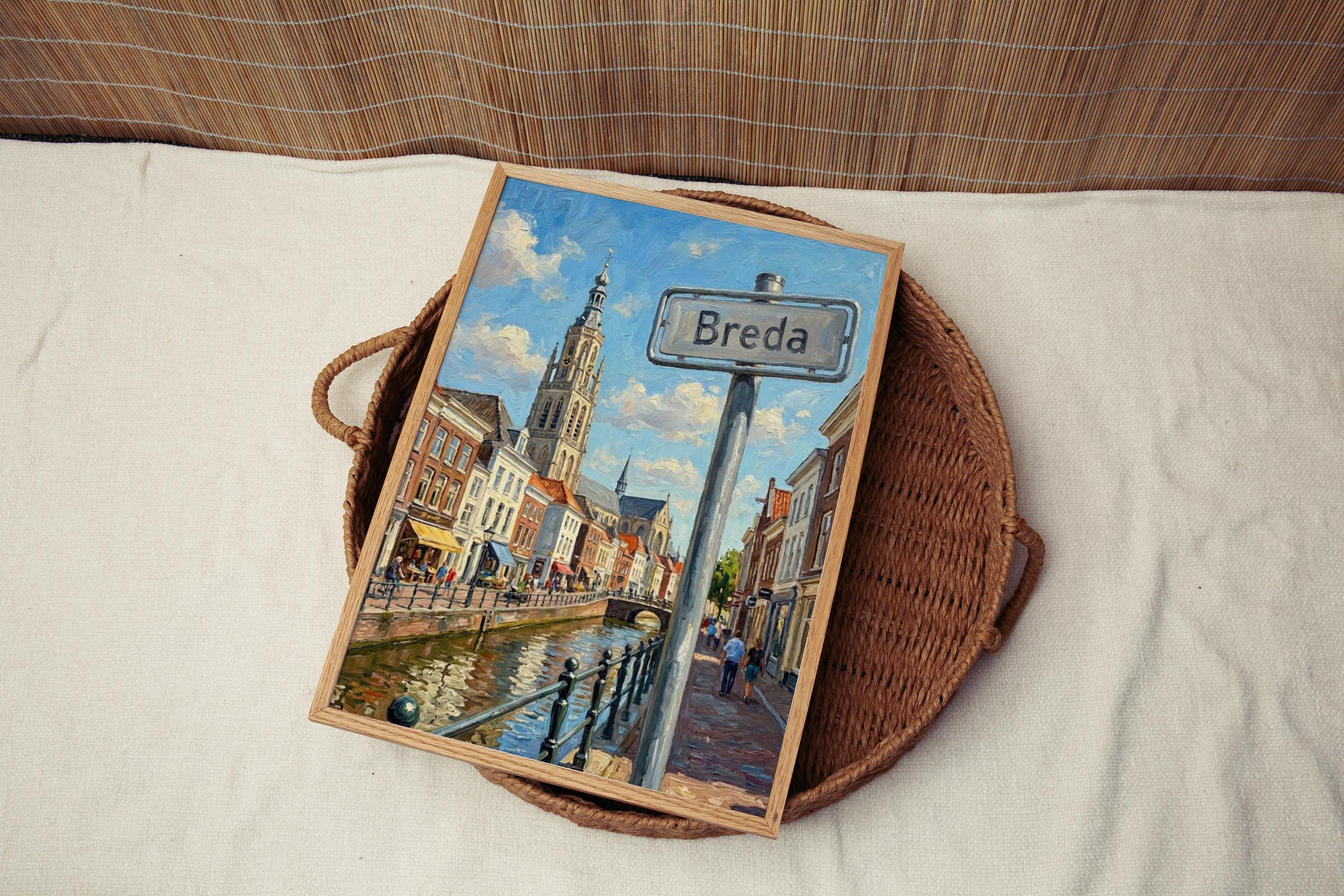 Breda Street Sign Wall Art Print: Historic Dutch City Travel Poster
