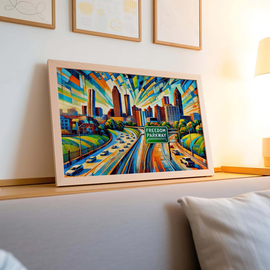 Freedom Parkway Wall Art - Atlanta Travel Print & Georgia Gift, Housewarming Decor, Scenic City Poster, Modern Atlanta Art