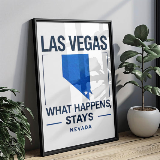 Las Vegas Wall Art Print - Travel Decor California Gift, College Dorm & Housewarming Present, Modern Home Decoration