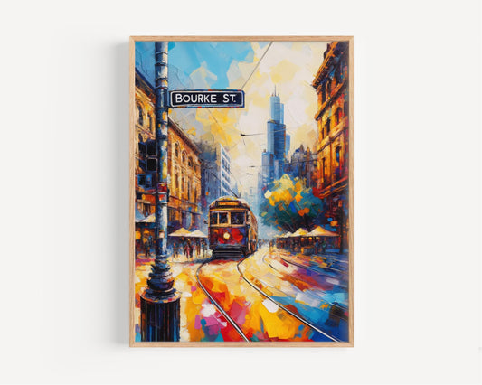 Bourke St Wall Art Melbourne Print, Australia Travel Poster, Housewarming Gift, Cityscape Decor, Unique Australia Art Print