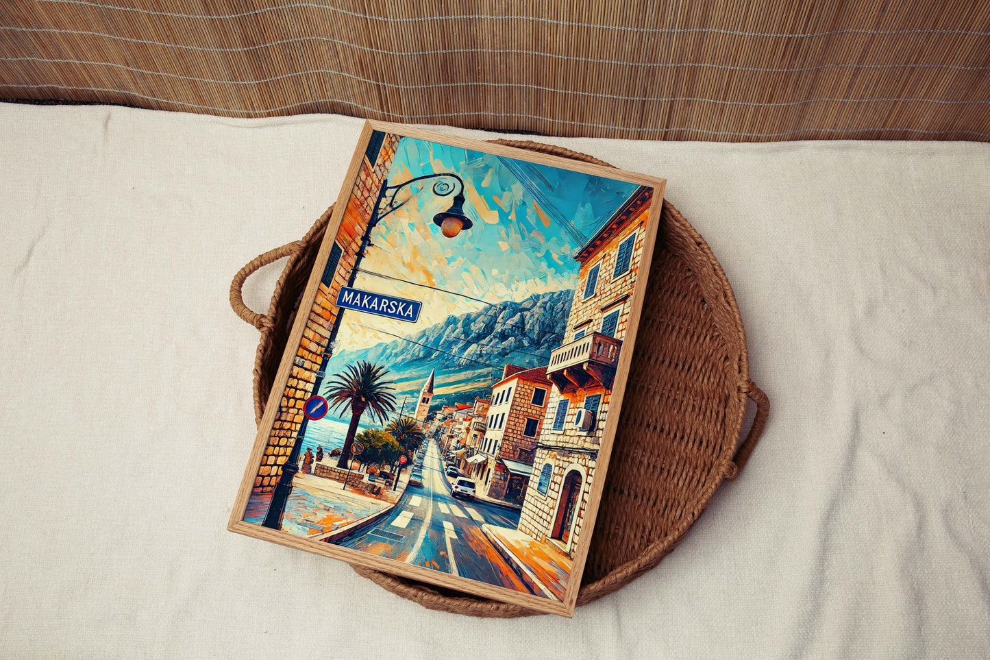 Makarska Art - Croatian City Wall Print, Travel Poster, Europe Coastal Decor, Housewarming Gift, Makarska Travel Art