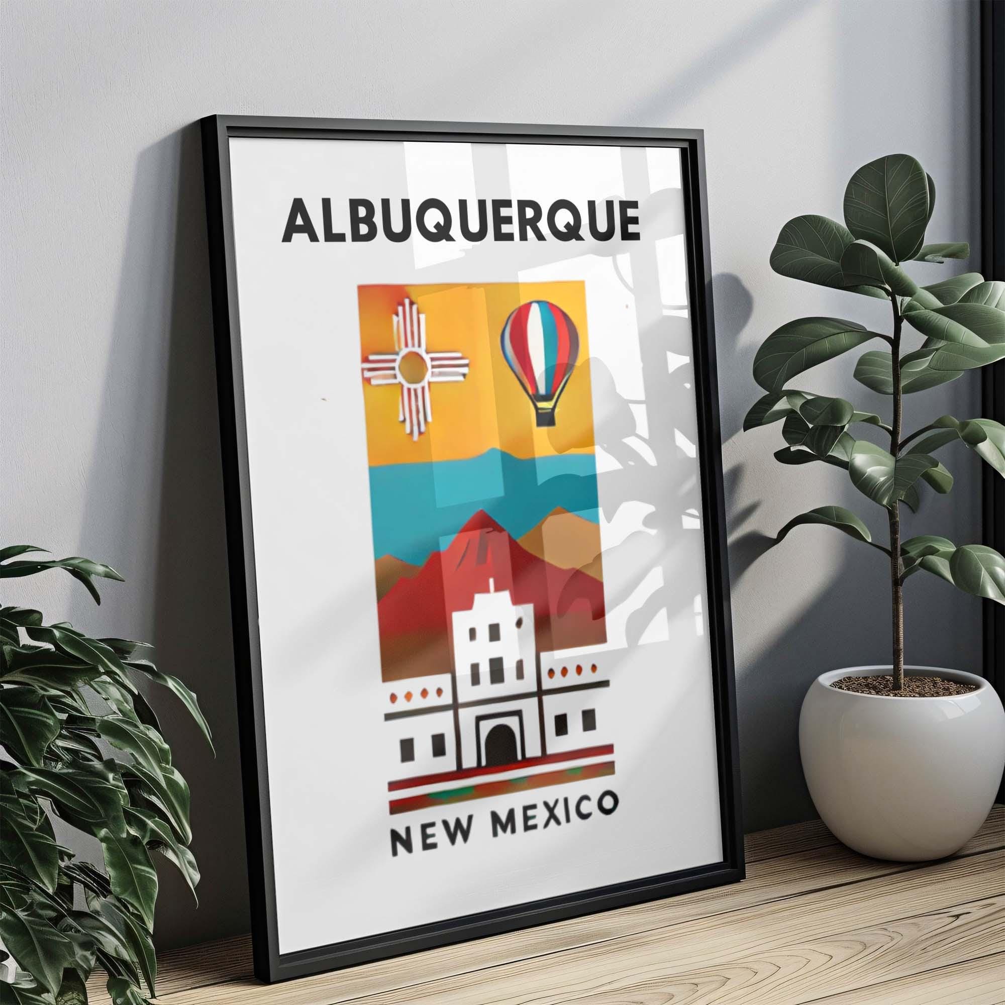 Albuquerque Print Wall Art - New Mexico Decor, Travel Poster, Housewarming & College Gift, Southwestern Home Decoration