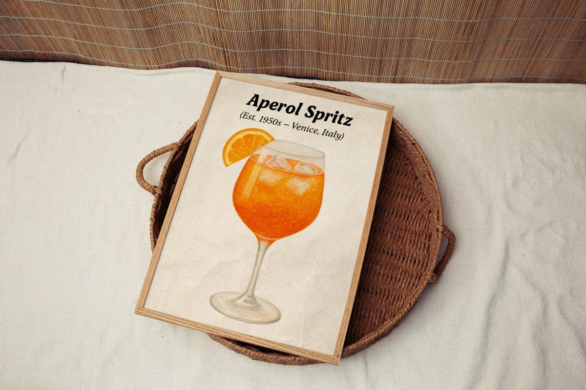 Aperol Spritz Cocktail Wall Art Minimalist