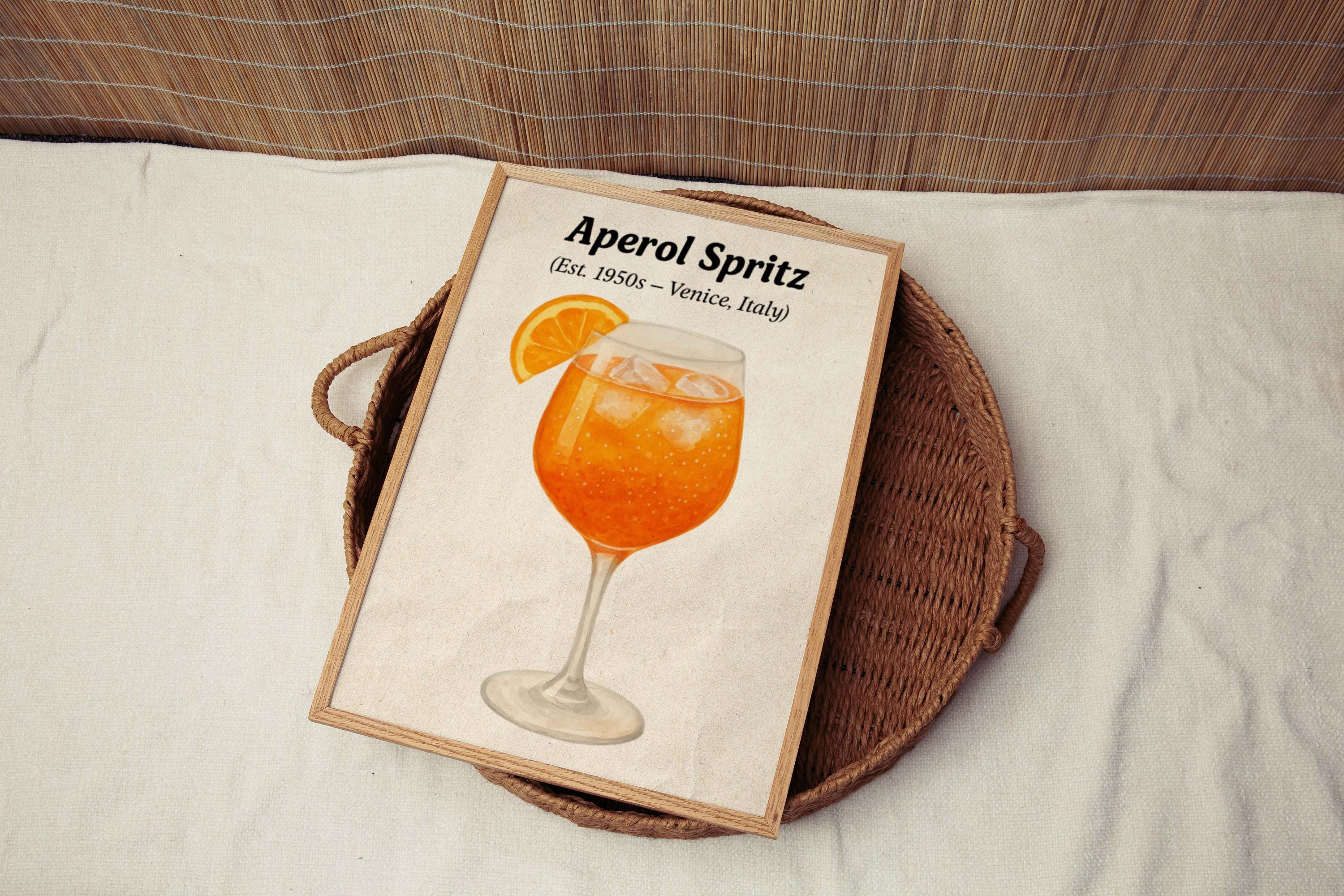 Aperol Spritz Cocktail Wall Art Minimalist