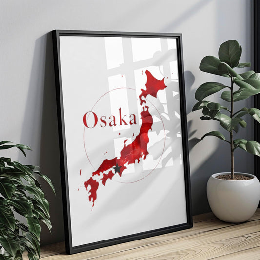 Japan Osaka Wall Art Print - Modern Cityscape Poster, Travel Home Decor, Japan Gift & Housewarming Artwork