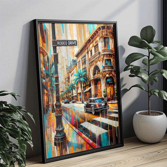 Beverly Hills Rodeo Drive Wall Art – California Travel Poster, Luxury Home Décor & Gift, Beverly Hills Print
