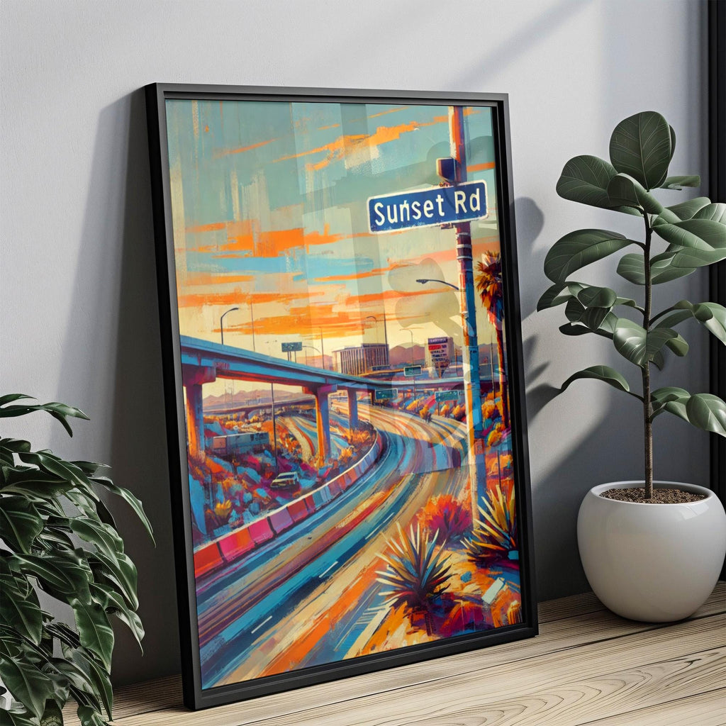 Sunset Road Print - Las Vegas, Nevada, USA
