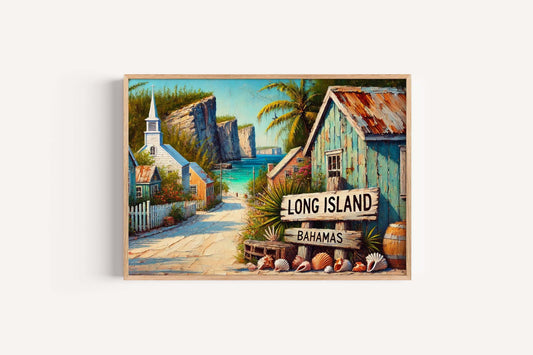 Long Island Bahamas Print: Tropical Beach, Coastal Wall Art