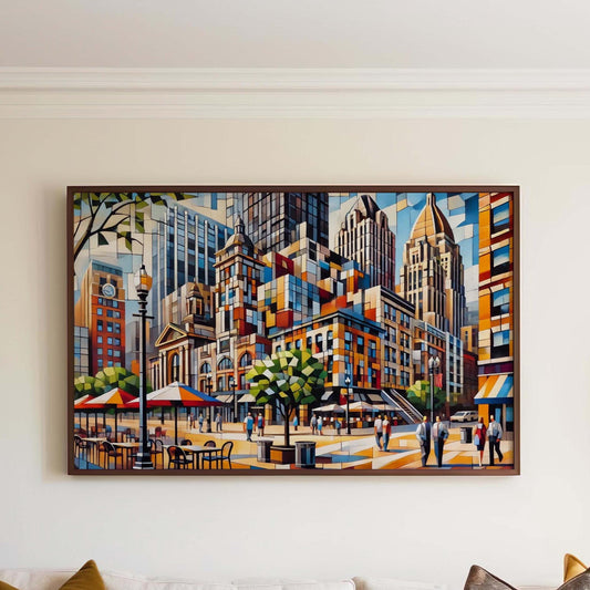 Market Square Wall Art Print, Pittsburgh Travel Poster, PA Artwork, Housewarming & Gift, Market Square Pittsburgh Decor