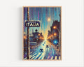 Avenida Italia Oil Painting Art Print: Montevideo Uruguay Street Sign Travel Poster