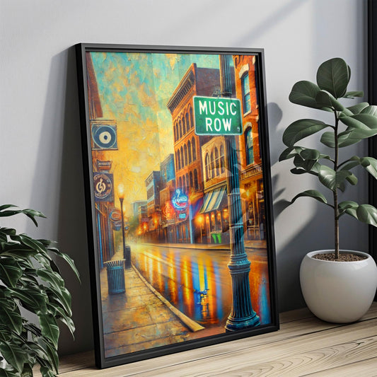 Music Row Wall Art Nashville Print Tennessee Art Personalized City Gift Travel Poster Souvenir
